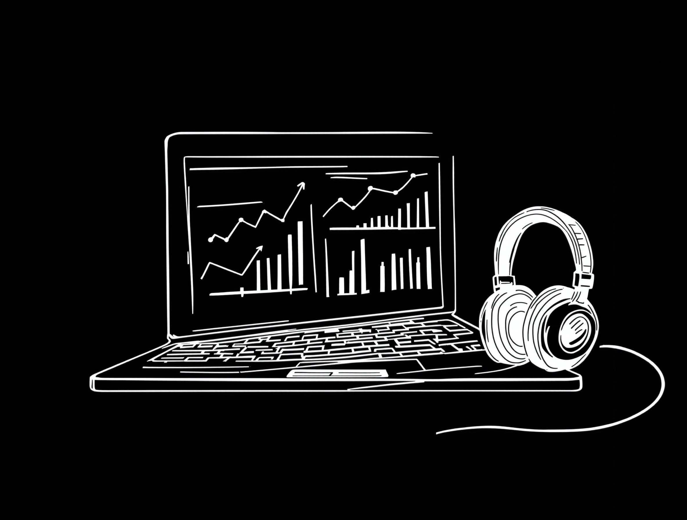 Analytics dashboard line art