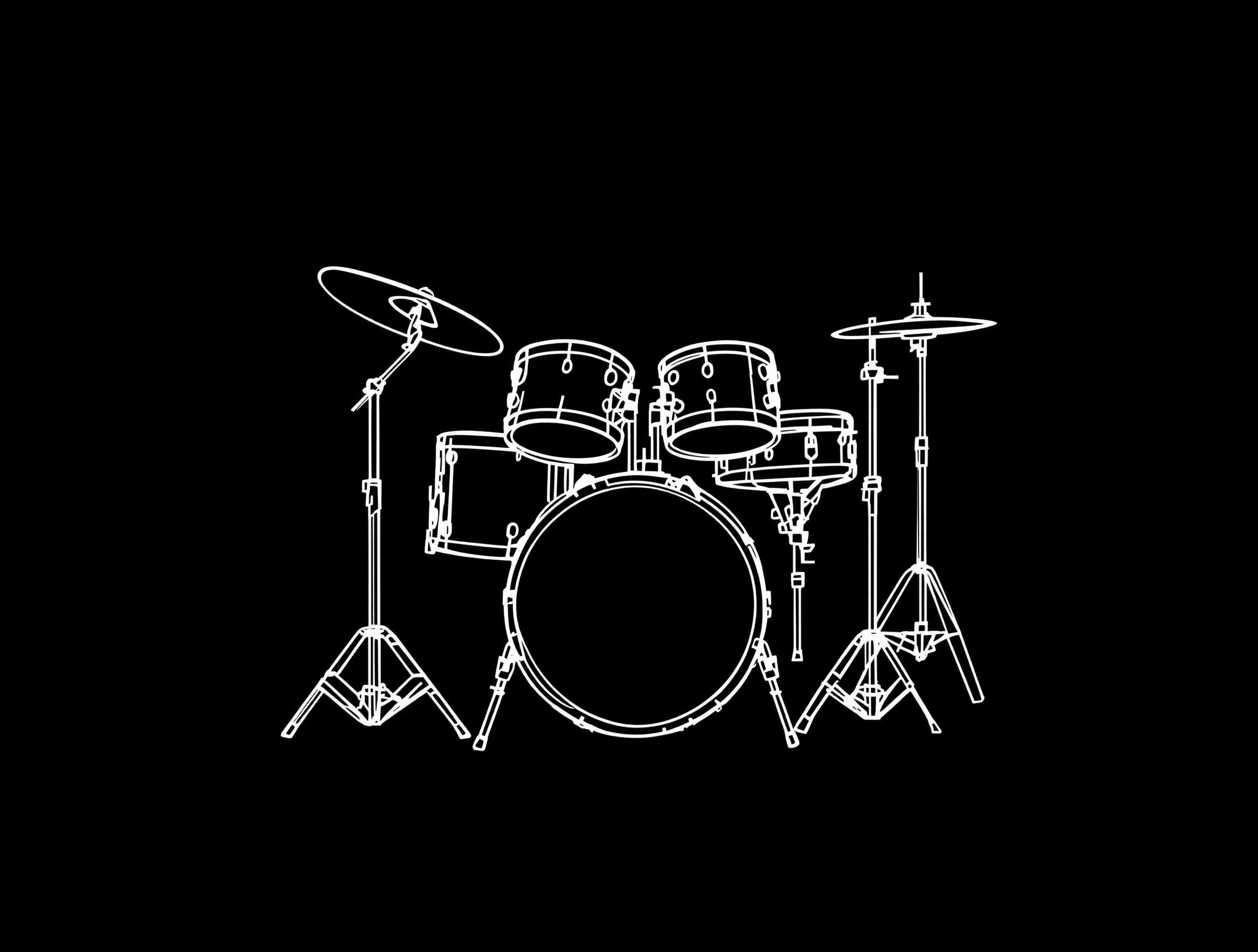 Drum kit line art illustration